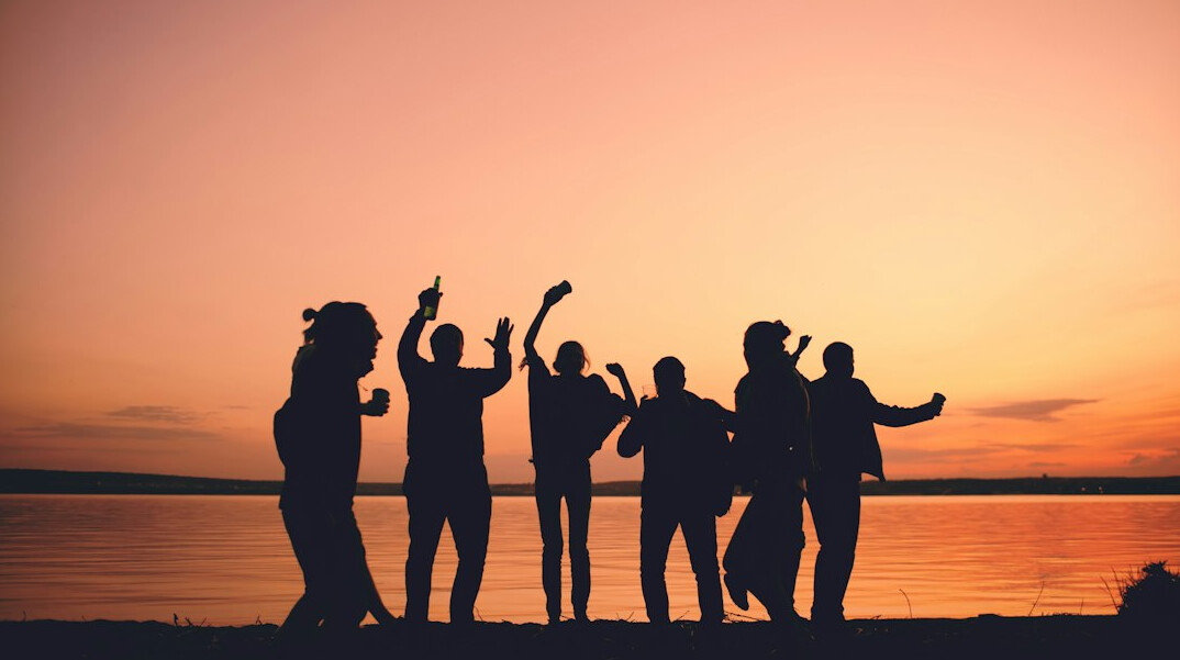group of friends at party